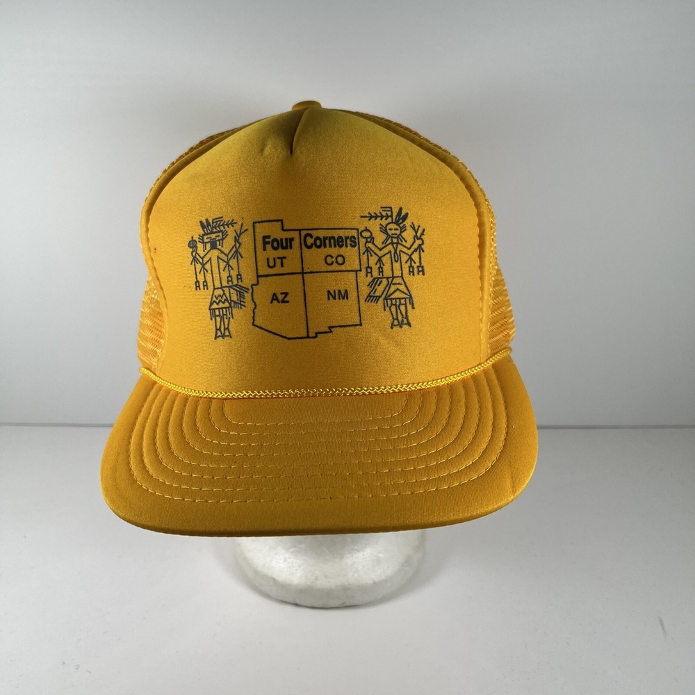 Vintage‎ New Four Corners American Tourist Foam Snap Back Trucker Hat NWOT OSFA